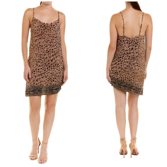 Haute Hippie Sahara Leopard Mini Dress NWT Burnout Velvet - Picture 1 of 8